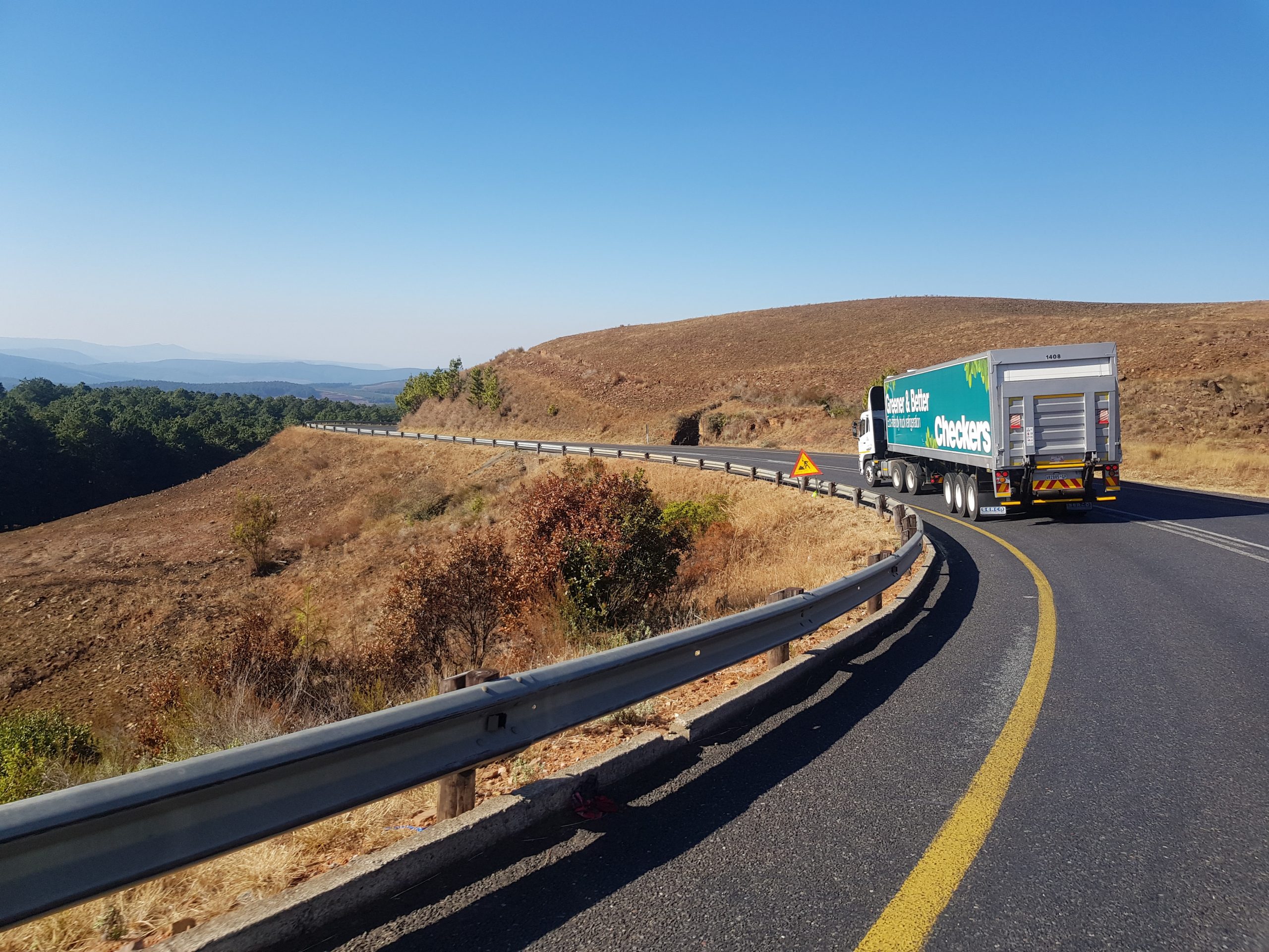 Moving truck on an open highway